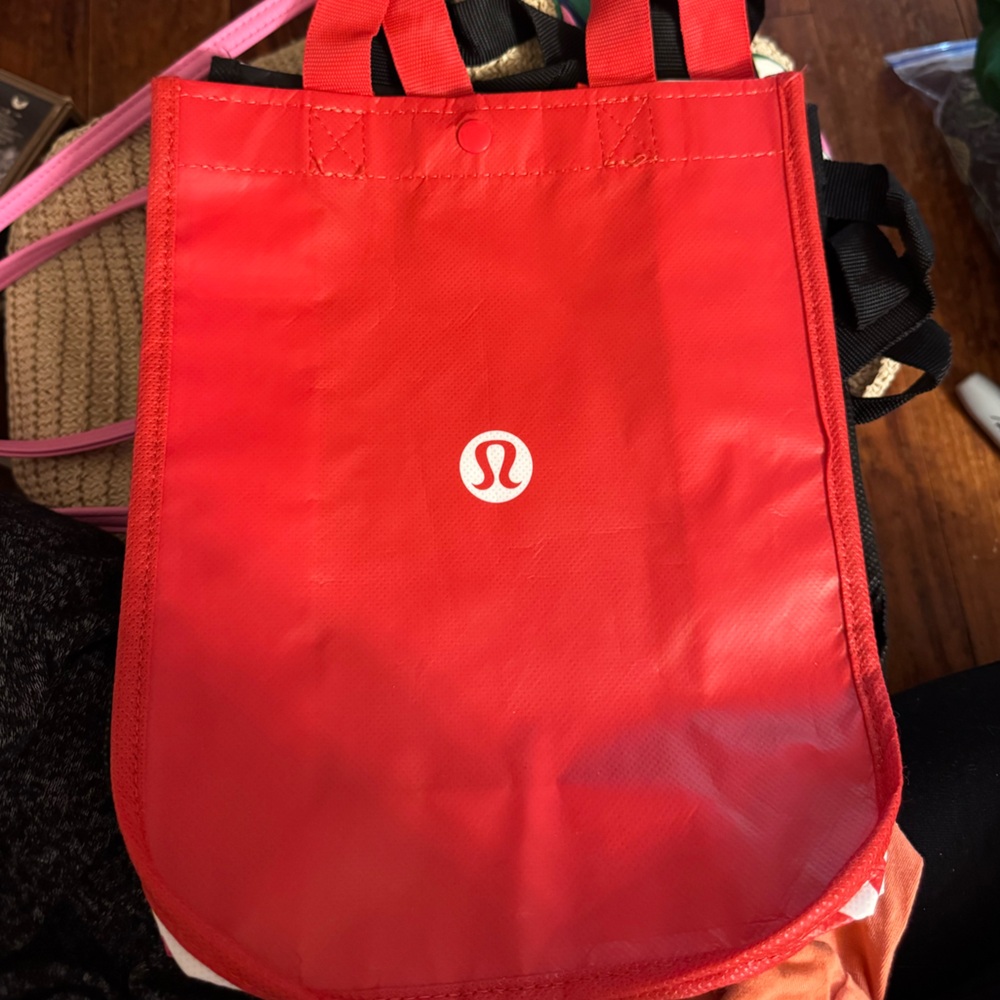 3 Lululemon Plastic Bags Red& Black